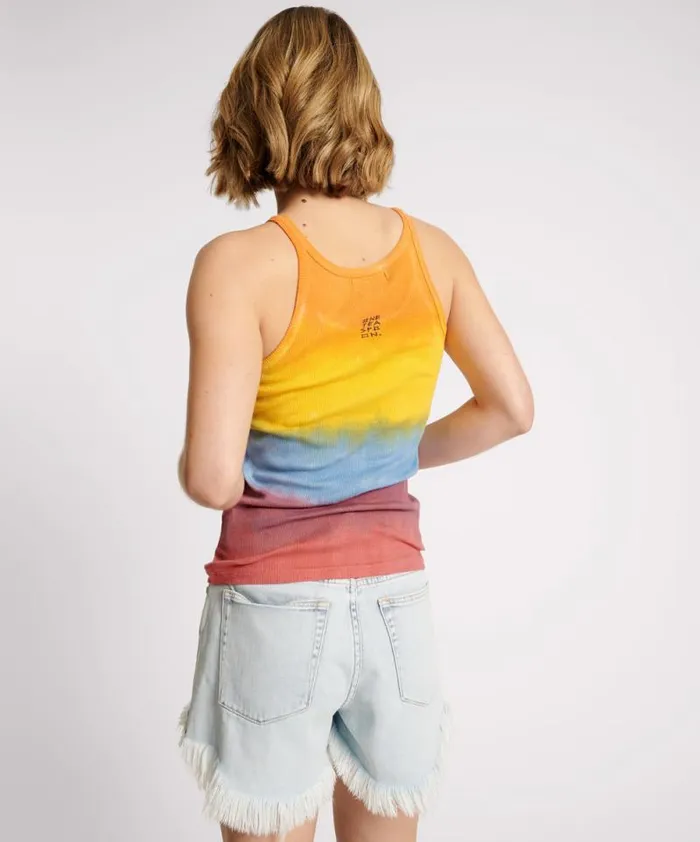Women SUNSET STRIPE RIB SINGLET One Teaspoon Tees and Tanks Women SUNSET STRIPE RIB SINGLET One Teaspoon Tees and Tanks