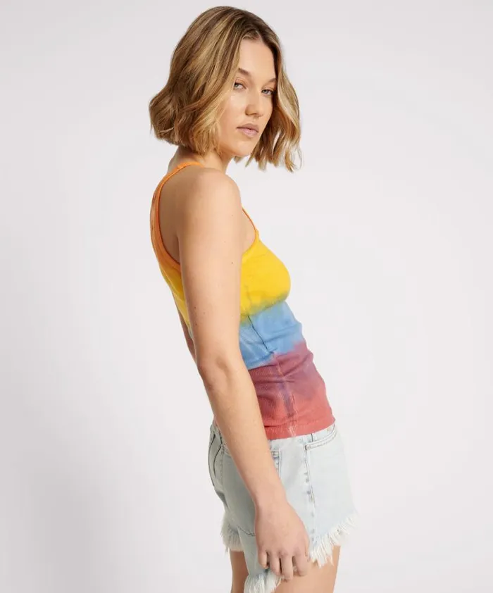 Women SUNSET STRIPE RIB SINGLET One Teaspoon Tees and Tanks Women SUNSET STRIPE RIB SINGLET One Teaspoon Tees and Tanks
