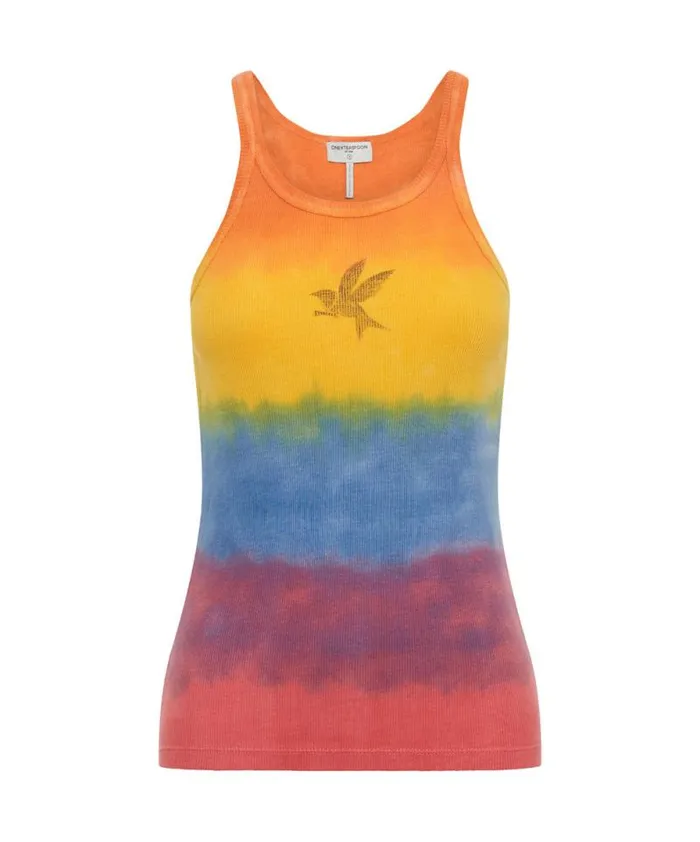 Women SUNSET STRIPE RIB SINGLET One Teaspoon Tees and Tanks Women SUNSET STRIPE RIB SINGLET One Teaspoon Tees and Tanks
