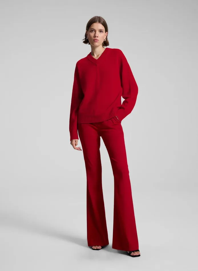 Women Sweaters ALC Calven Cashmere V Neck Sweater Really Red