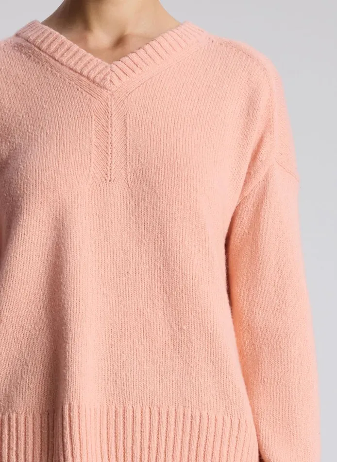 Women Sweaters ALC Harley Wool Cashmere V Neck Sweater Salmon