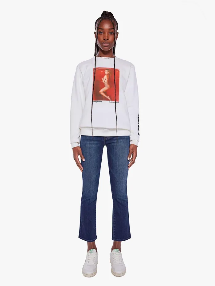 Women Sweatshirts Mother Denim The Freestyle Unisex Lounger White