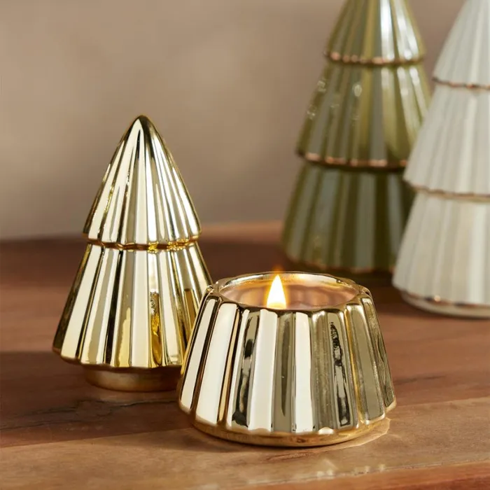 Women Tannenbaum Candle Gold Sundance Catalog Decor