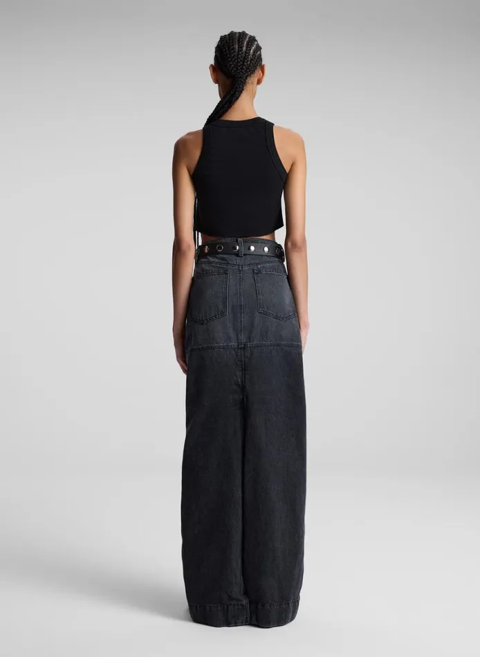 Women Tees and Tanks ALC Halsey Cropped Cotton Rib Tank Black