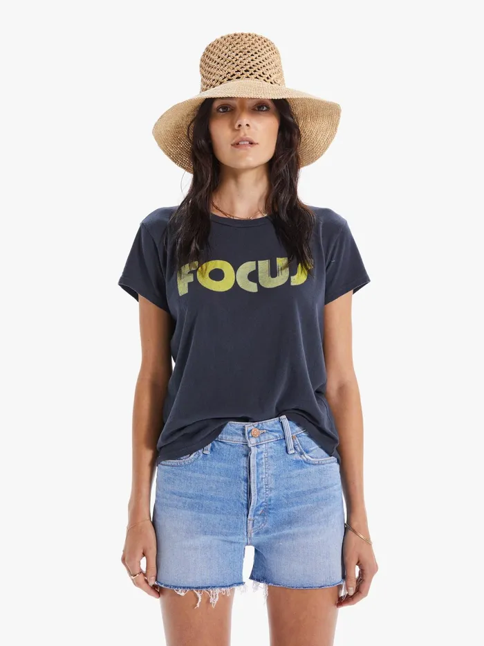 Women Tees Mother Denim The Boxy Goodie Goodie Navy