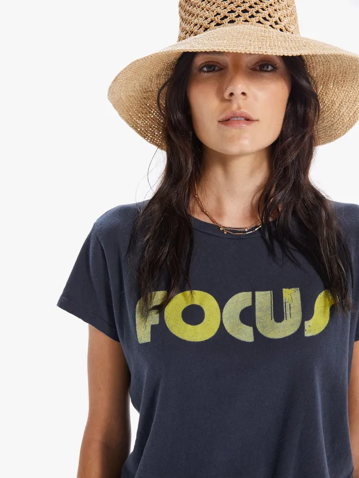 Women Tees Mother Denim The Boxy Goodie Goodie Navy