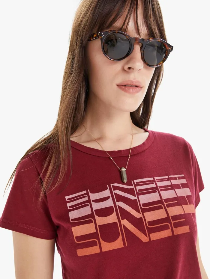 Women Tees Mother Denim The Itty Bitty Goodie Goodie Dark Brown