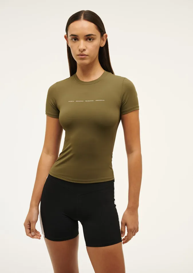 Women Tees PE Nation FOUNDATION SHORT SLEEVE TEE IN KHAKI