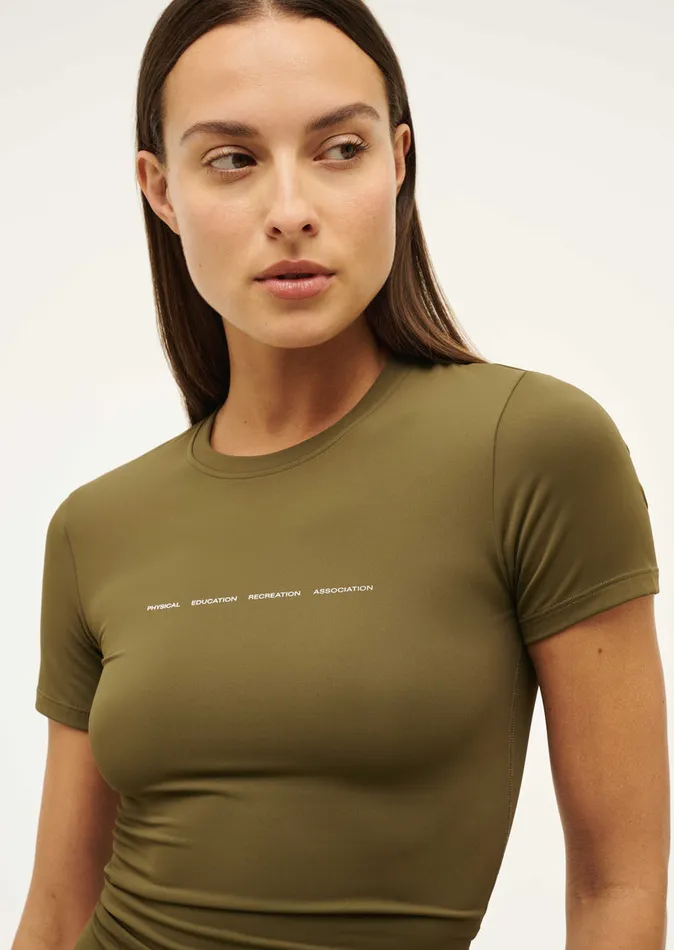 Women Tees PE Nation FOUNDATION SHORT SLEEVE TEE IN KHAKI