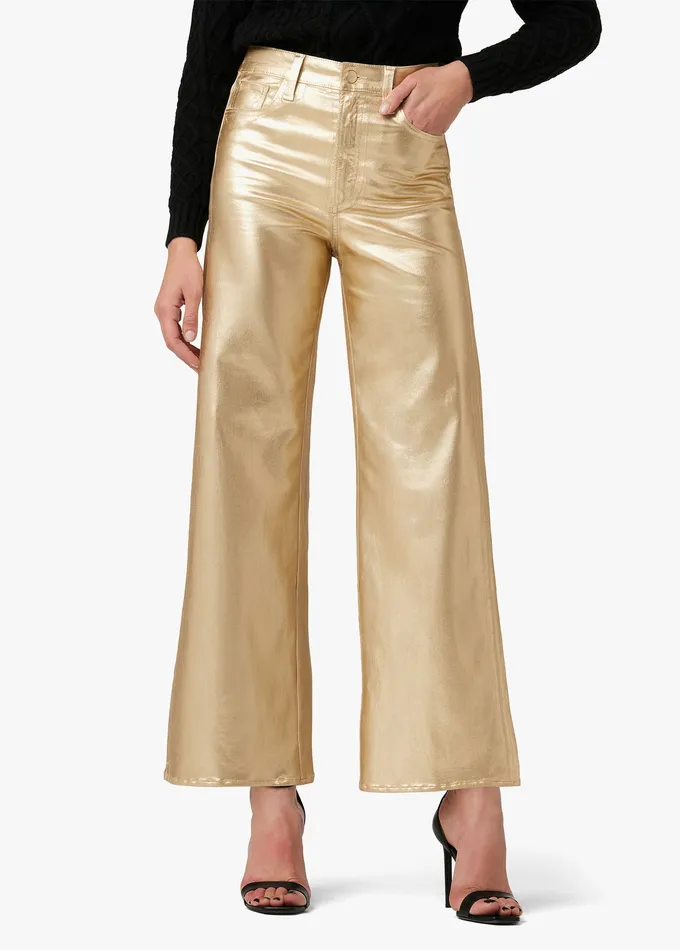 Women THE MIA Gold Foil Wide Leg Joe8217s Jeans
