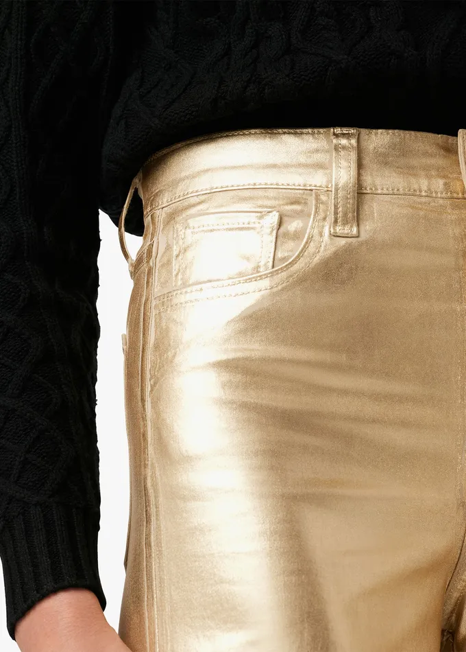 Women THE MIA Gold Foil Wide Leg Joe8217s Jeans