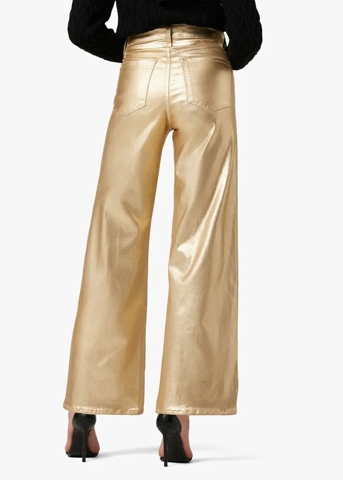 Women THE MIA Gold Foil Wide Leg Joe8217s Jeans