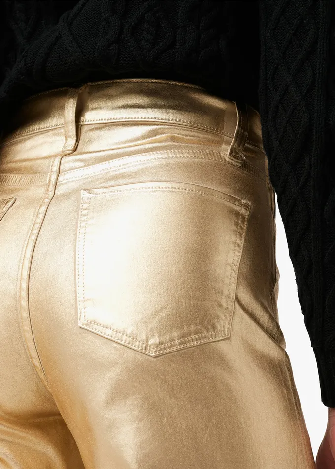Women THE MIA Gold Foil Wide Leg Joe8217s Jeans