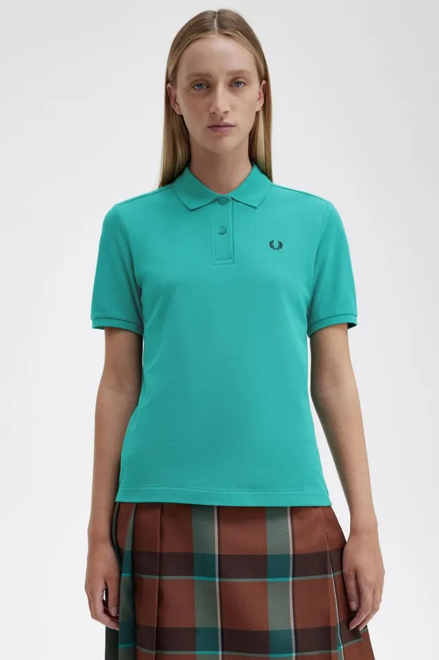 Women The ShirtG6000 Deep Mintblack Fred Perry The Fred Perry Shirt