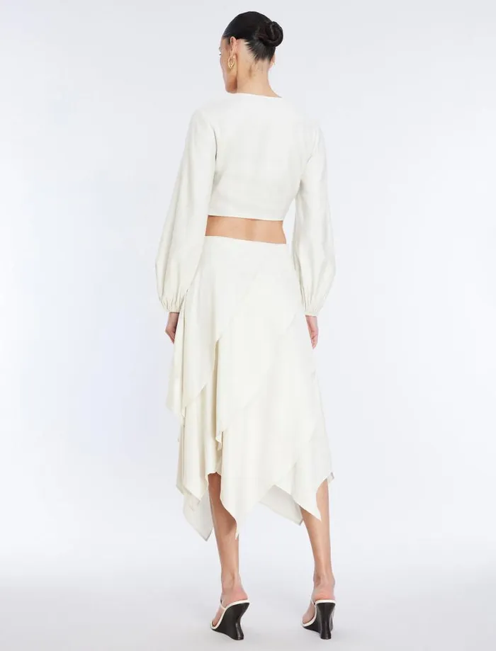 Women Tiered Asymmetrical Skirt Gardenia BCBG Bottoms Women Tiered Asymmetrical Skirt Gardenia BCBG Bottoms