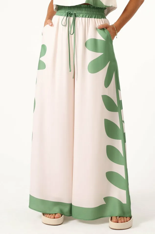 Women Timothy Pant Set Beige Green Matching Sets Petal and Pup