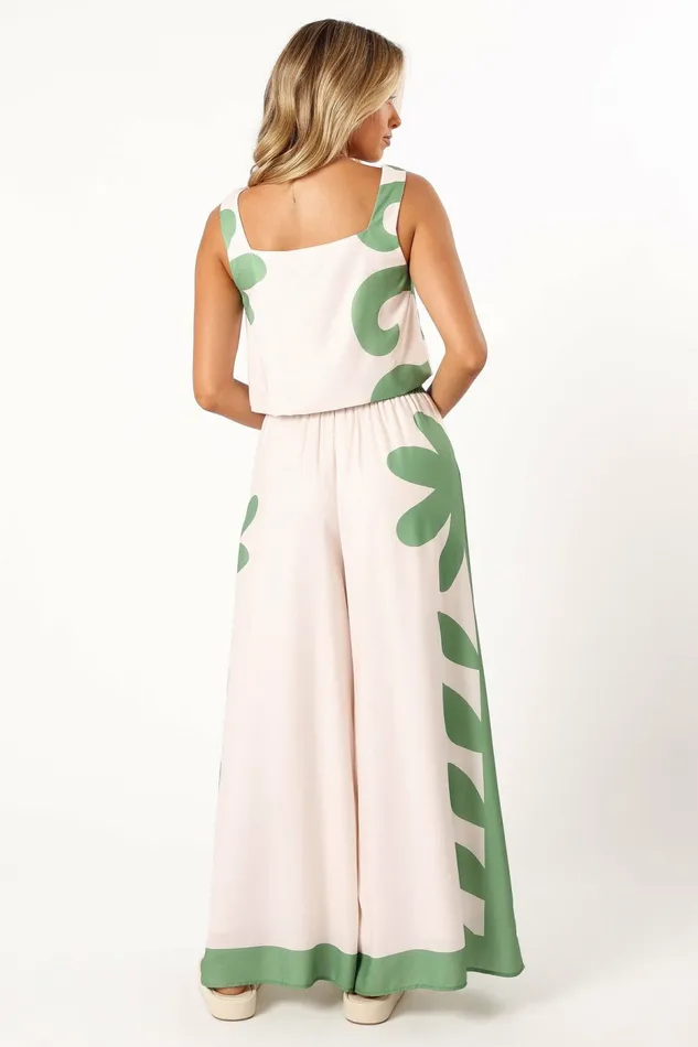 Women Timothy Pant Set Beige Green Matching Sets Petal and Pup