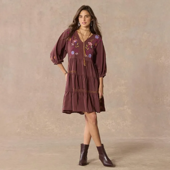 Women Toni Embroidered Dress Petite Decadent Chocolate Sundance Catalog Dresses and Jumpsuits Women Toni Embroidered Dress Petite Decadent Chocolate Sundance Catalog Dresses and Jumpsuits