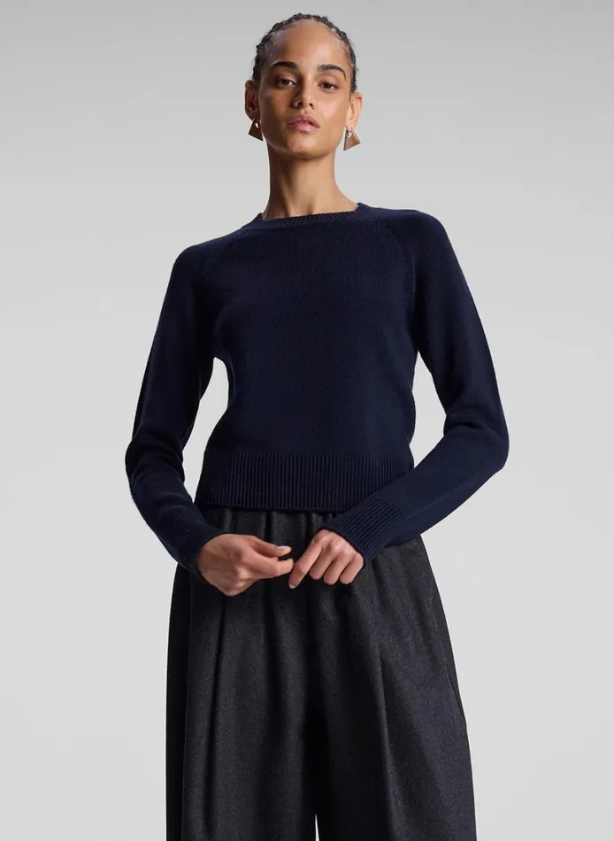 Women Tops ALC Ashtyn Cashmere Crew Neck Sweater Navy