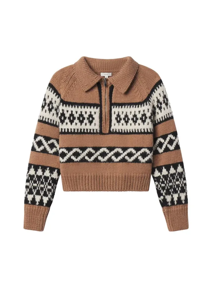 Women Tops ALC Carter Merino Fairisle Sweater Camel Multi