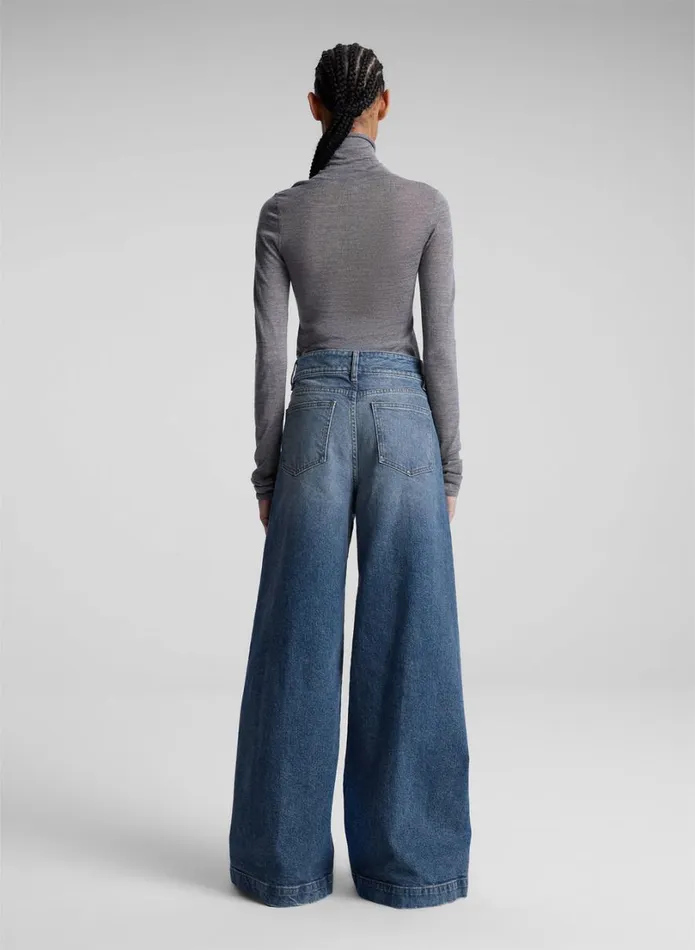 Women Tops ALC Hayes Fine Merino Turtleneck Top Medium Heather Grey