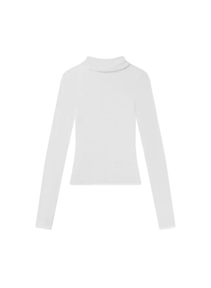 Women Tops ALC Hayes Fine Merino Turtleneck Top White