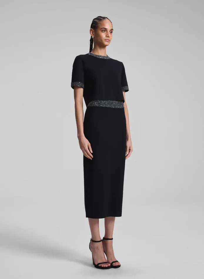 Women Tops ALC Maeve Sequin Embellished Top Blacksilver