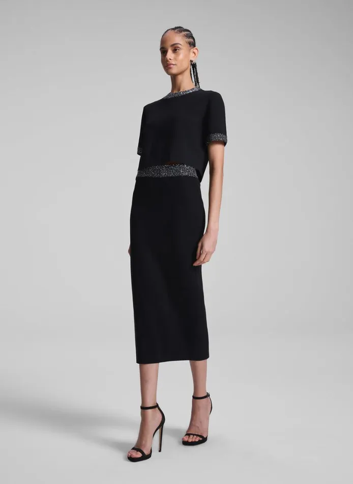Women Tops ALC Maeve Sequin Embellished Top Blacksilver