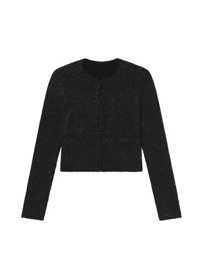 Women Tops ALC Meg Sequin Embellished Cardigan Blackblack