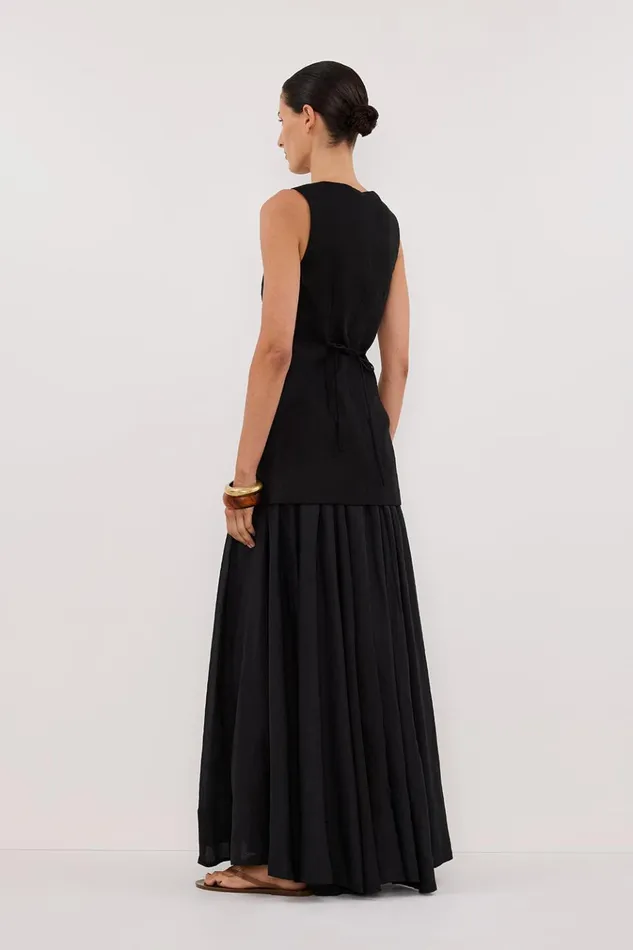 Women Tops DISSH BAYLEE BLACK SLEEVELESS LINEN TOP