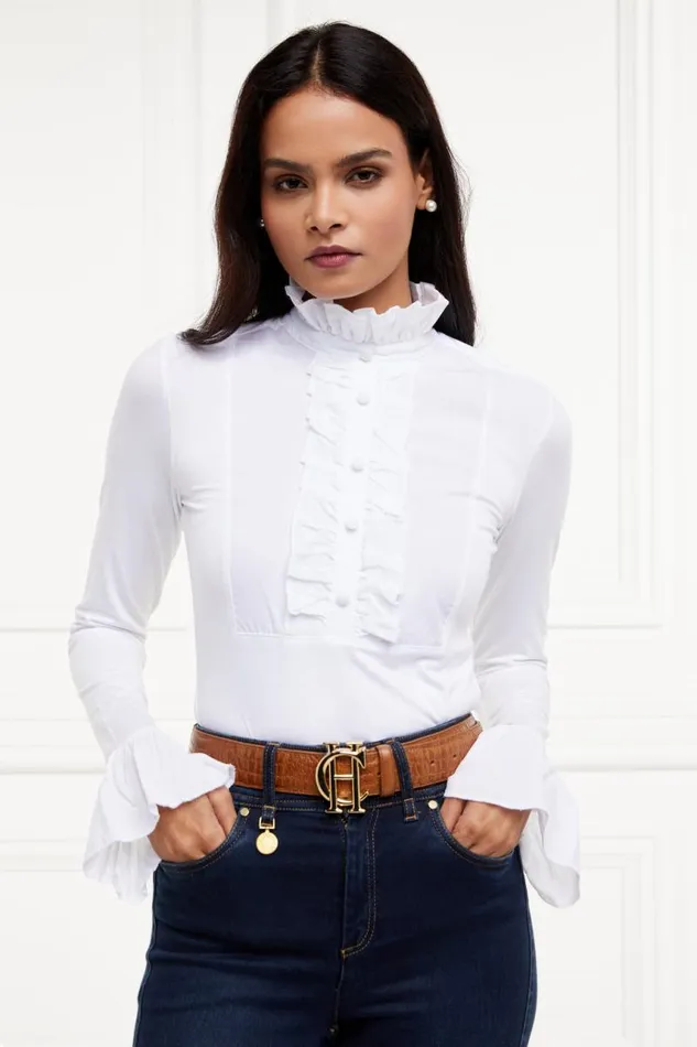 Women Tops Holland Cooper Melissa Jersey Blouse White