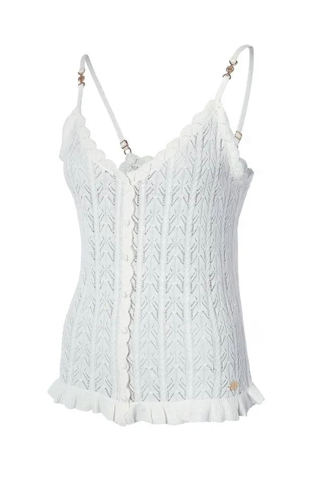 Women Tops Holland Cooper Pointelle Cami Natural Women Tops Holland Cooper Pointelle Cami Natural