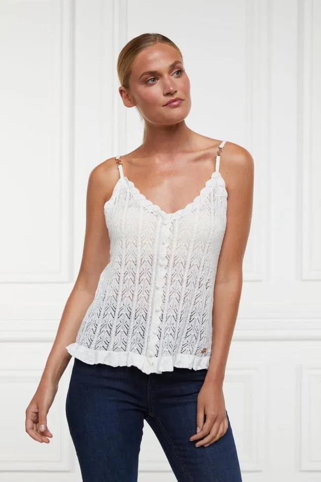 Women Tops Holland Cooper Pointelle Cami Natural Women Tops Holland Cooper Pointelle Cami Natural