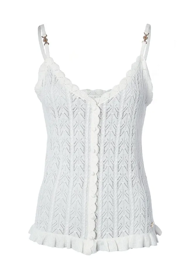 Women Tops Holland Cooper Pointelle Cami Natural Women Tops Holland Cooper Pointelle Cami Natural