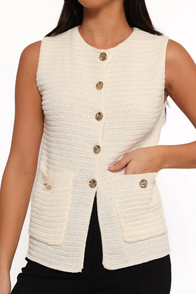 Women Tops Petal and Pup Blair Knit Vest White