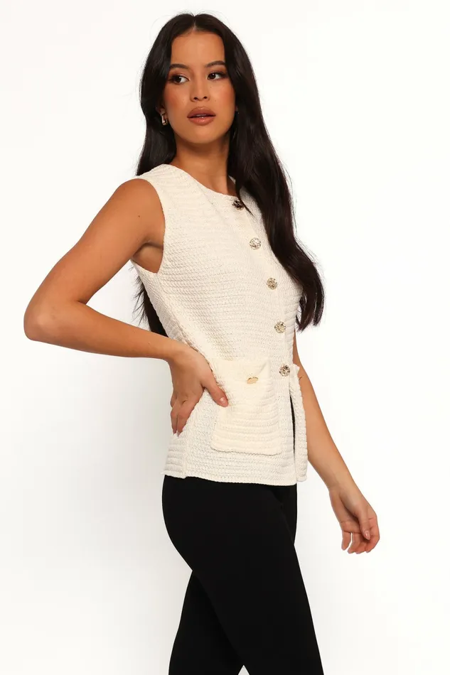 Women Tops Petal and Pup Blair Knit Vest White
