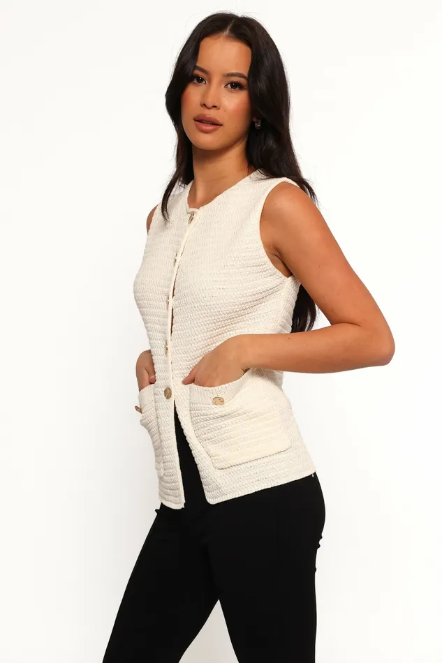 Women Tops Petal and Pup Blair Knit Vest White