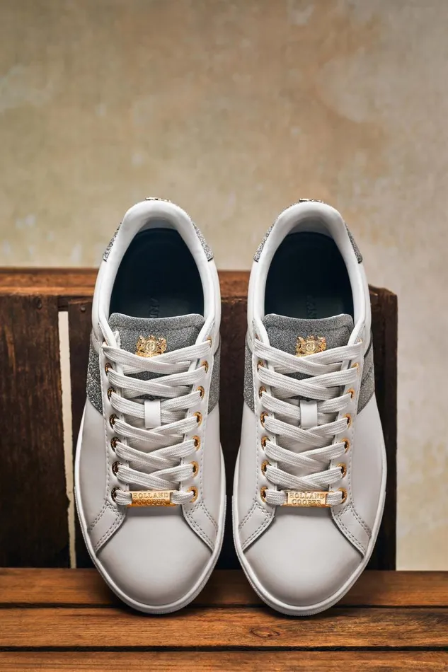 Women Trainers Holland Cooper Knightsbridge Court Trainer Silver Crystal Women Trainers Holland Cooper Knightsbridge Court Trainer Silver Crystal