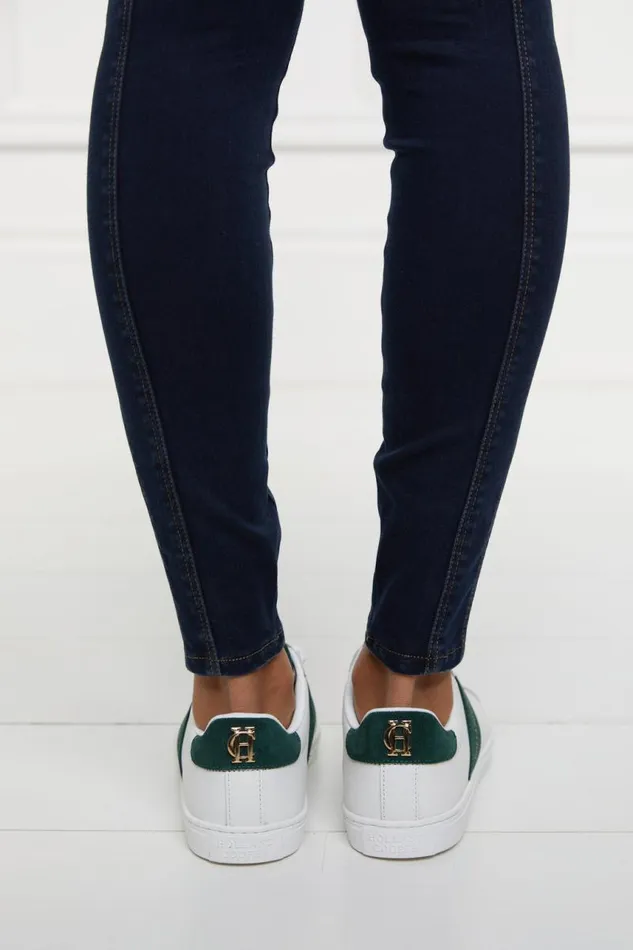 Women Trainers Holland Cooper Knightsbridge Court Trainer White Racing Green Women Trainers Holland Cooper Knightsbridge Court Trainer White Racing Green