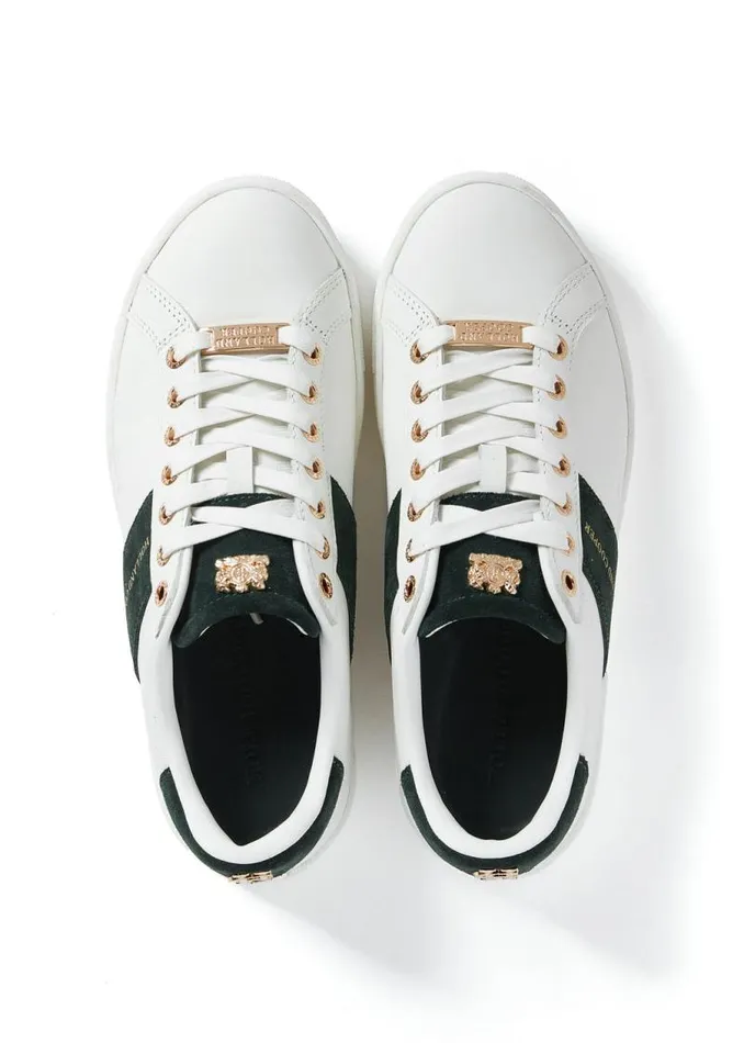 Women Trainers Holland Cooper Knightsbridge Court Trainer White Racing Green Women Trainers Holland Cooper Knightsbridge Court Trainer White Racing Green
