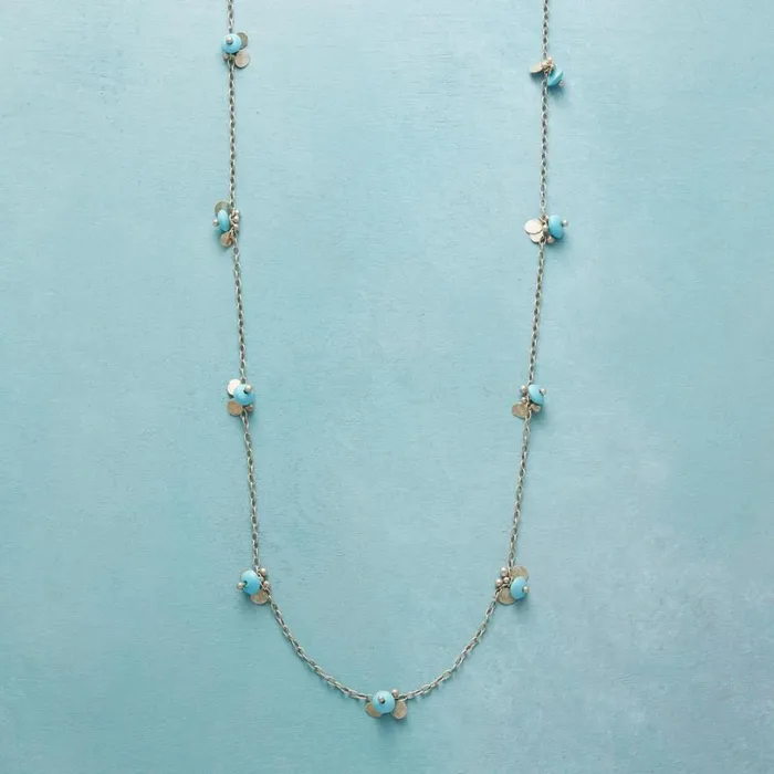 Women Turquoise Paillette Necklace Sundance Catalog Necklaces