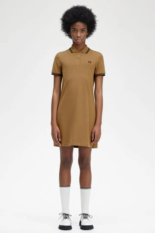 Women Twin Tipped Shirt Dress Shaded Stone Fred Perry Dresses