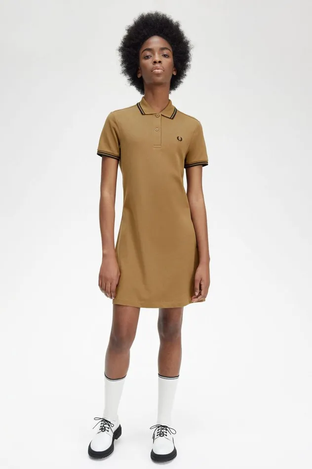 Women Twin Tipped Shirt Dress Shaded Stone Fred Perry Dresses