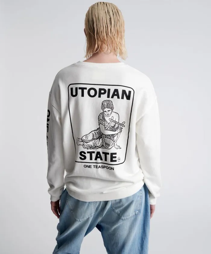 Women UTOPIAN STATE LOGO SWEATER One Teaspoon Hoodies And Sweats Women UTOPIAN STATE LOGO SWEATER One Teaspoon Hoodies And Sweats