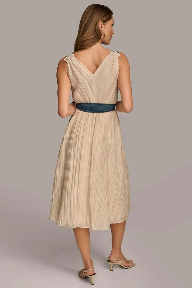 Women V NECK A LINE DRESS WITH SELF TIE BELT Sandtide Donna Karan New York Dresses And Jumpsuits Women V NECK A LINE DRESS WITH SELF TIE BELT Sandtide Donna Karan New York Dresses And Jumpsuits