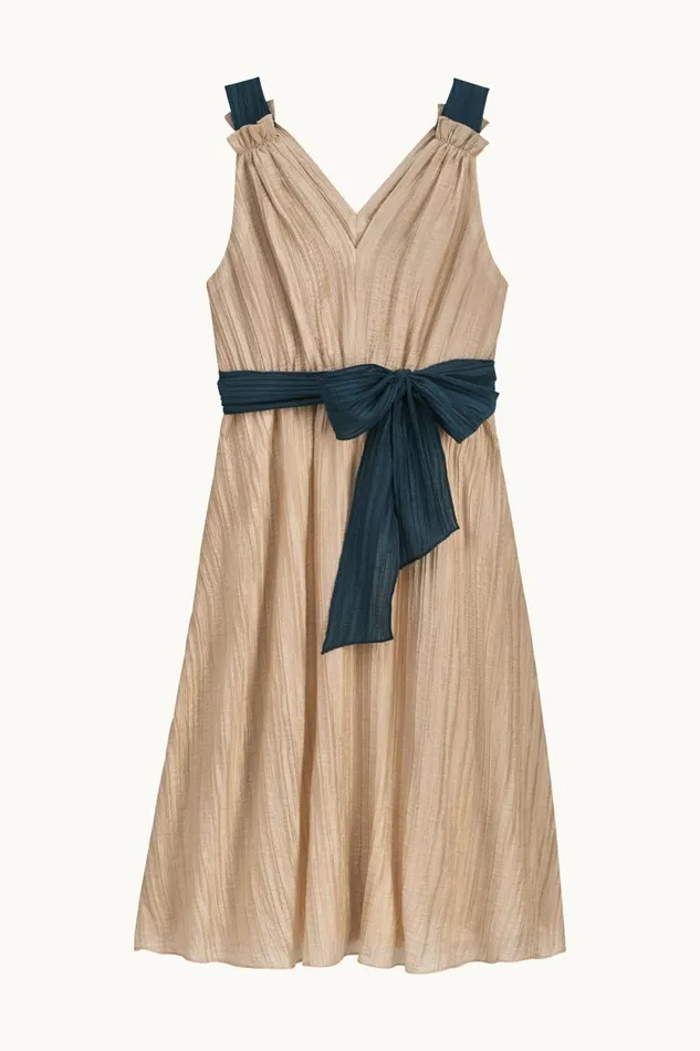 Women V NECK A LINE DRESS WITH SELF TIE BELT Sandtide Donna Karan New York Dresses And Jumpsuits Women V NECK A LINE DRESS WITH SELF TIE BELT Sandtide Donna Karan New York Dresses And Jumpsuits