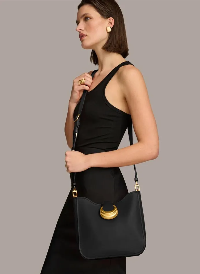 Women VALLEY STREAM CROSSBODY Blackgold Donna Karan New York Crossbodies And Satchels Women VALLEY STREAM CROSSBODY Blackgold Donna Karan New York Crossbodies And Satchels