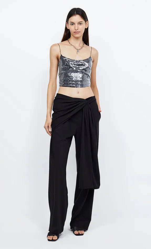 Women VENUS SEQUIN TANK 8211 BLACK Bec Bridge Cropped