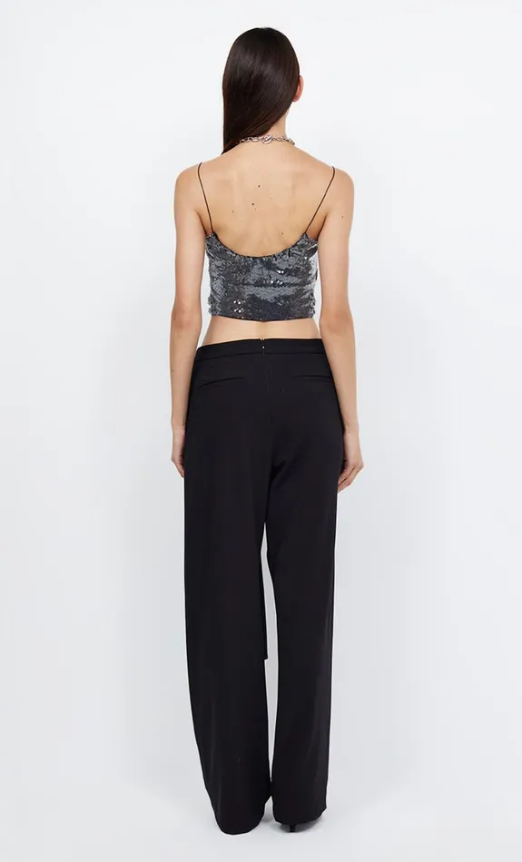 Women VENUS SEQUIN TANK 8211 BLACK Bec Bridge Cropped