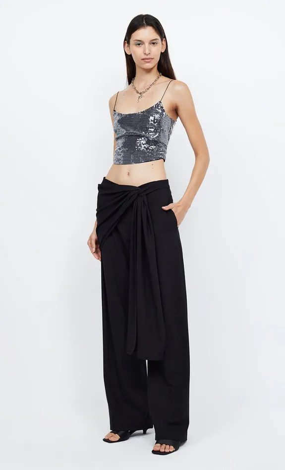 Women VENUS SEQUIN TANK 8211 BLACK Bec Bridge Cropped